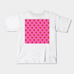 Wild Strawberries - Pink Kids T-Shirt